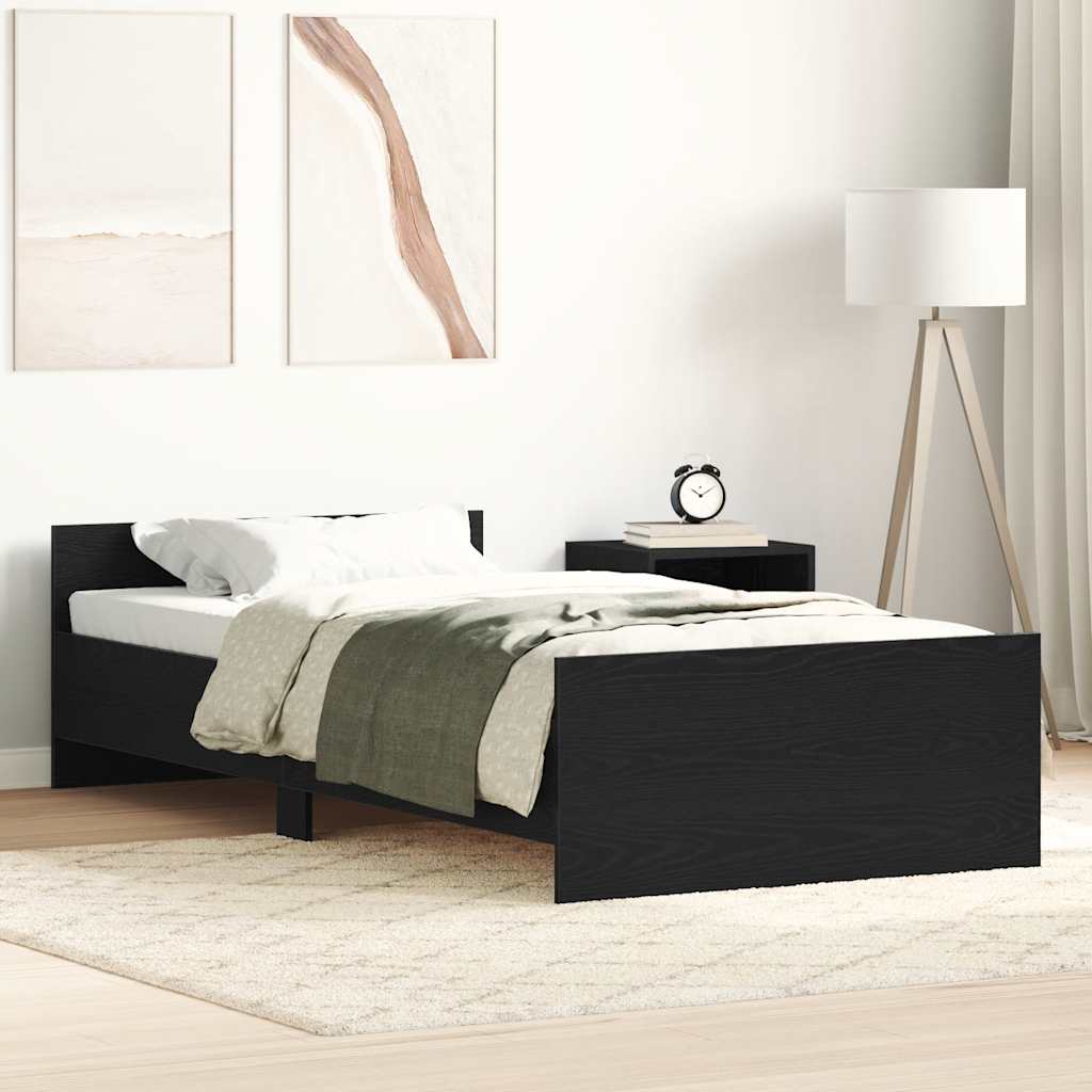Giroletto senza Materasso Rovere Nero 100x200 cm in Truciolato | homemem39