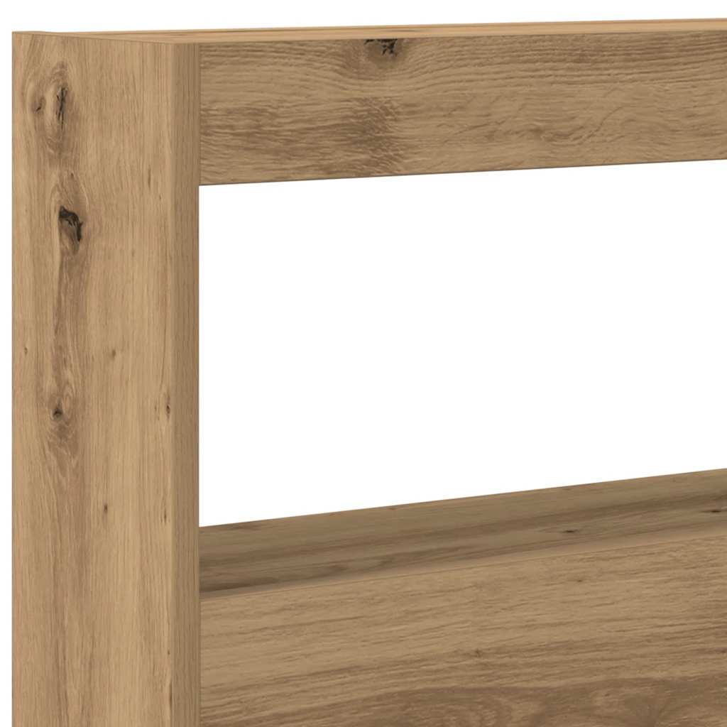 Testiera con Contenitore a LED Rovere Artigianale 160x17x102 cm - homemem39