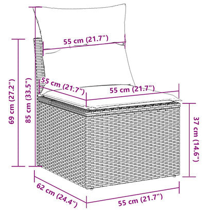 Set Divani da Giardino con Cuscini 2 pz Nero Polyrattan Acacia | homemem39