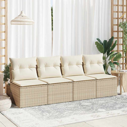 Set Divano da Giardino 2 pz con Cuscini Beige Polyrattan Acacia - homemem39
