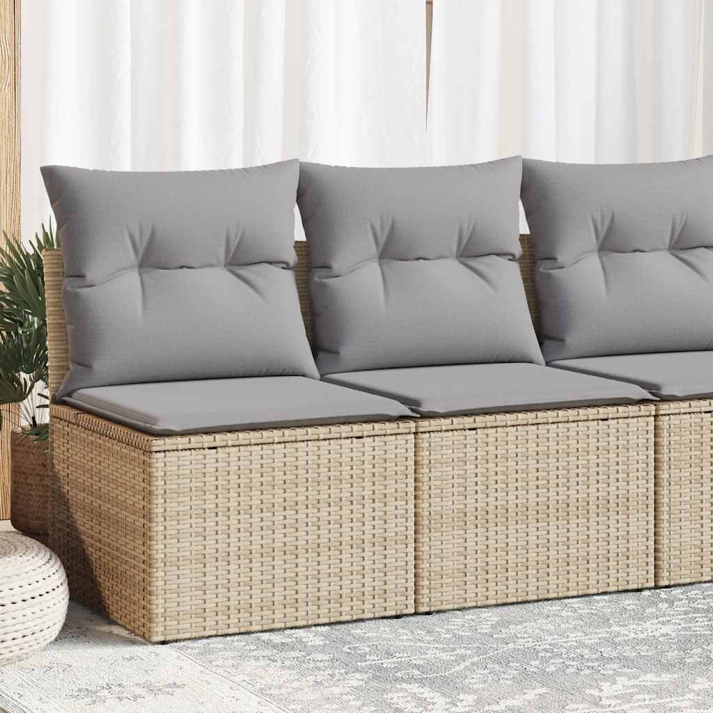 Set Divano da Giardino 2 pz con Cuscini Beige Polyrattan Acacia | homemem39