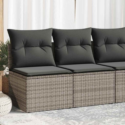 Set Divano Giardino 2 pz con Cuscini Grigio Polyrattan Acacia | homemem39