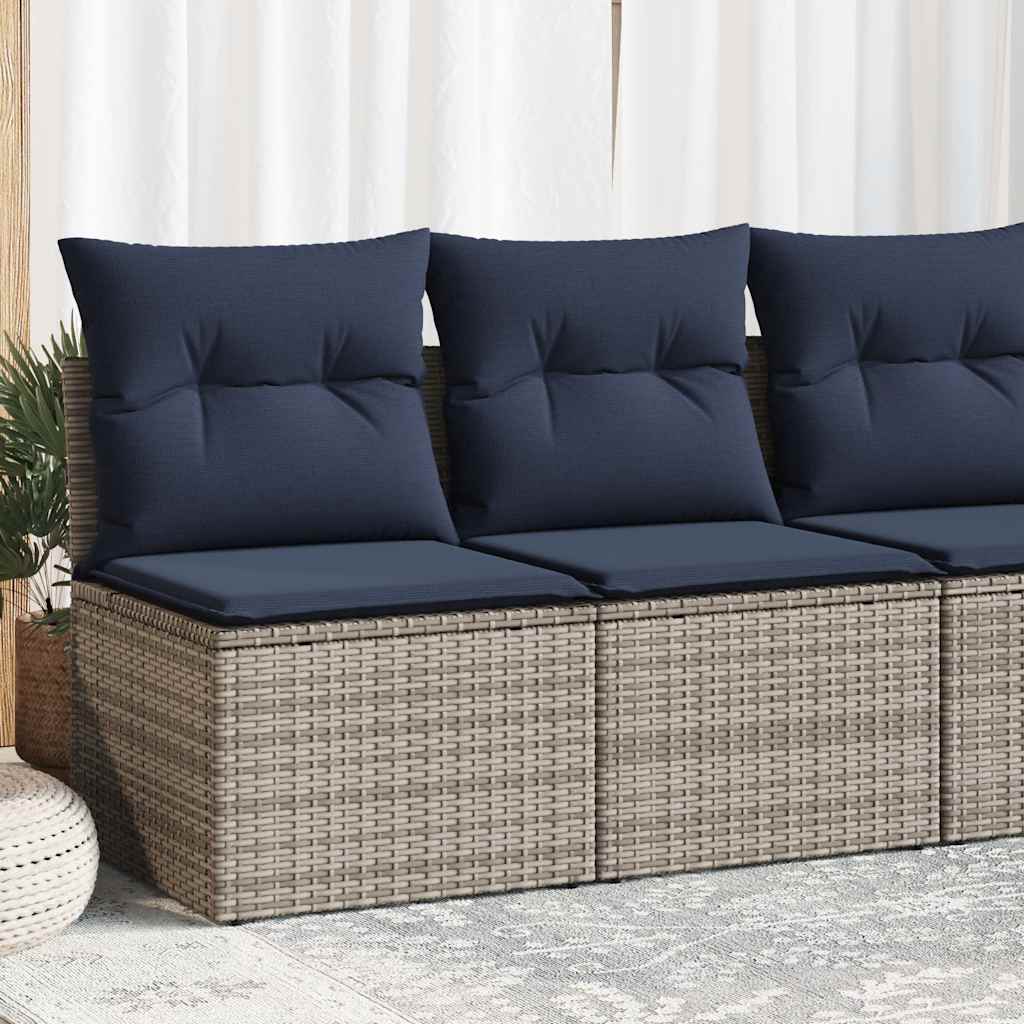 Set Divano Giardino 2 pz con Cuscini Grigio Polyrattan Acacia | homemem39