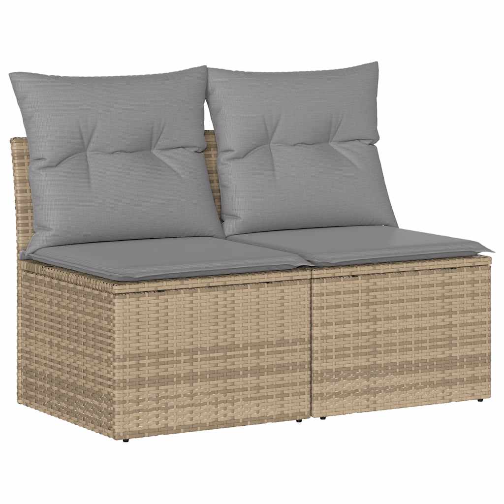 Set Divano da Giardino 2 pz con Cuscini Beige Polyrattan Acacia - homemem39