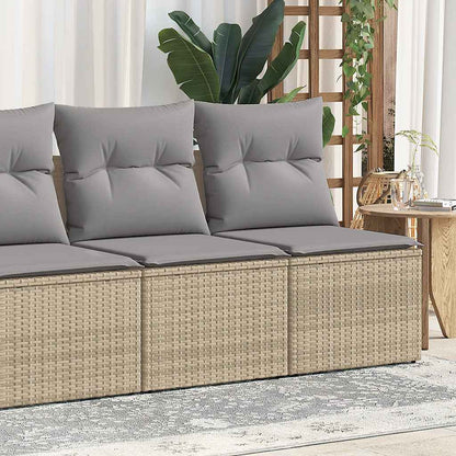 Set Divano da Giardino 2 pz con Cuscini Beige Polyrattan Acacia | homemem39