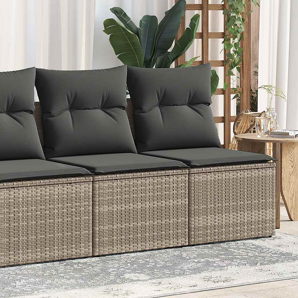 Set Divano Giardino 2 pz con Cuscini Grigio Polyrattan Acacia | homemem39