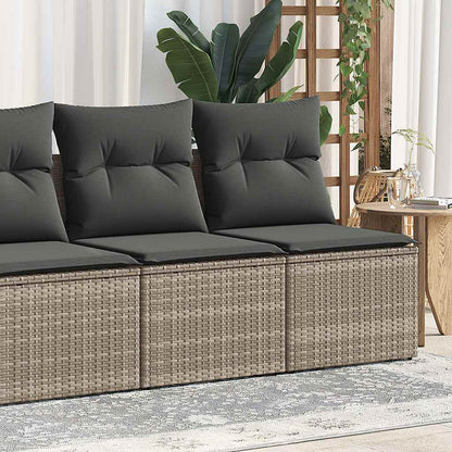 Set Divano Giardino 2 pz con Cuscini Grigio Polyrattan Acacia | homemem39