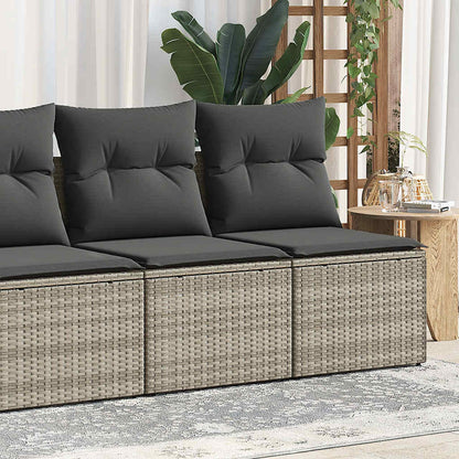 Divano Giardino 2pz con Cuscini Grigio Chiaro Polyrattan Acacia - homemem39