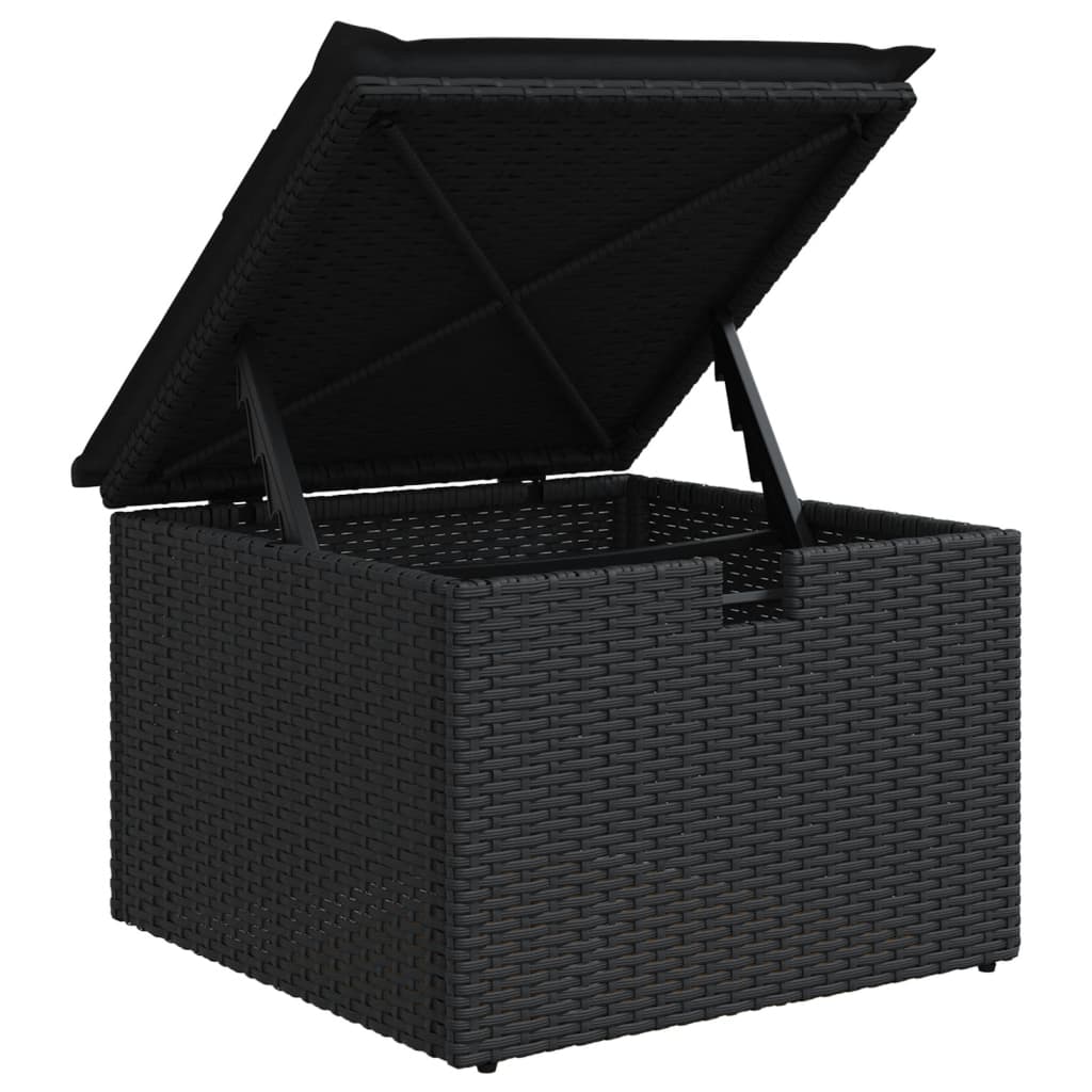 Set Divani da Giardino 4 pz con Cuscini Nero in Polyrattan | homemem39