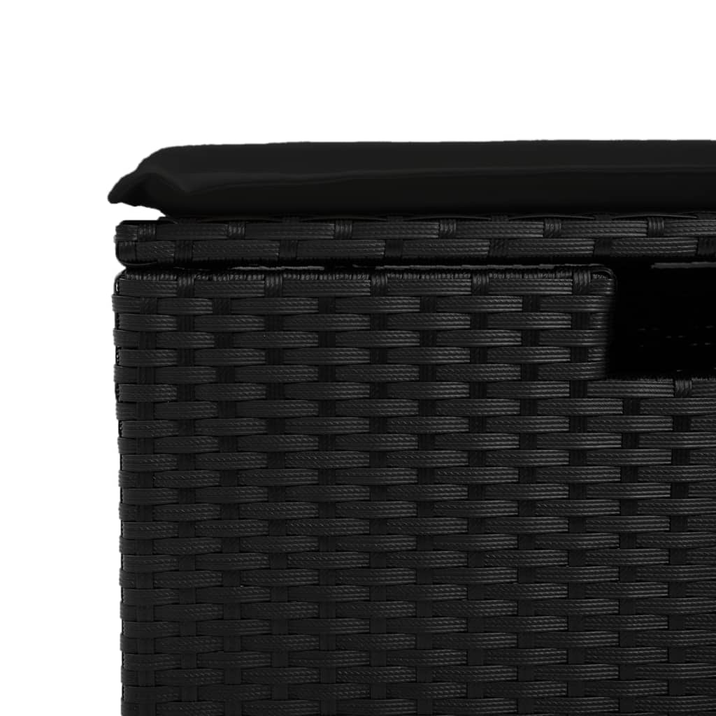 Set Divani da Giardino 4 pz con Cuscini Nero in Polyrattan | homemem39