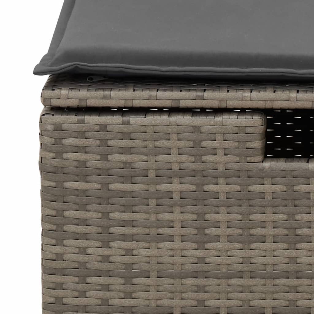 Set Divani da Giardino 4 pz con Cuscini in Polyrattan Grigio | homemem39