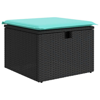 Set Divani da Giardino con Cuscini 8 pz Nero in Polyrattan
