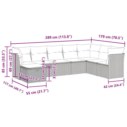 Set Divano da Giardino 8 pz con Cuscini Beige in Polyrattan | homemem39
