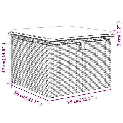 Set Divano da Giardino 8 pz con Cuscini Grigio in Polyrattan