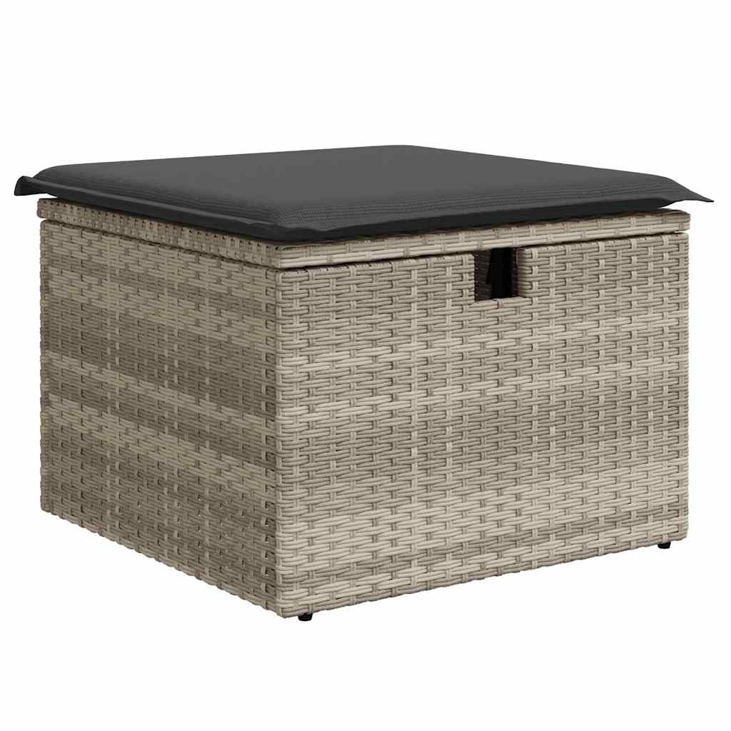 Set Divano da Giardino 4pz con Cuscini Grigio Chiaro Polyrattan - homemem39