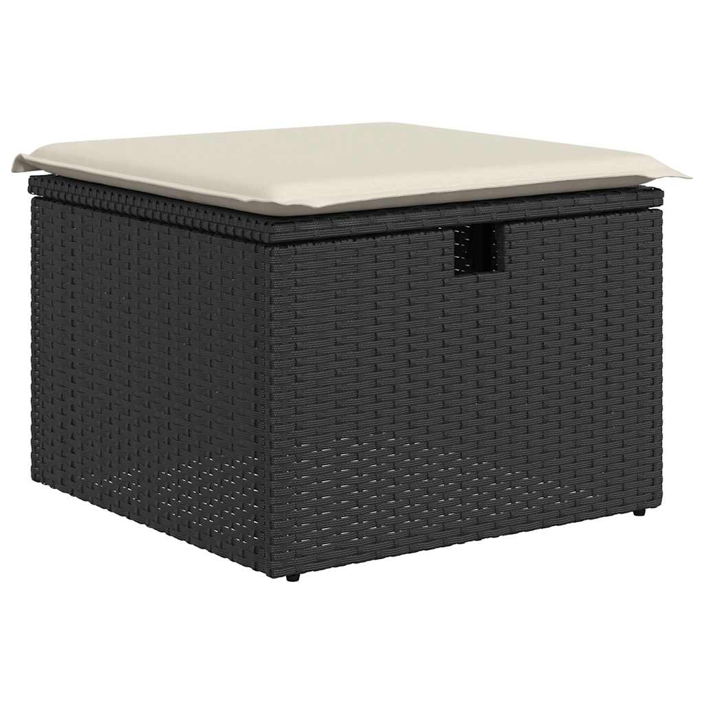Set Divani da Giardino 5 pz con Cuscini in Polyrattan Nero | homemem39