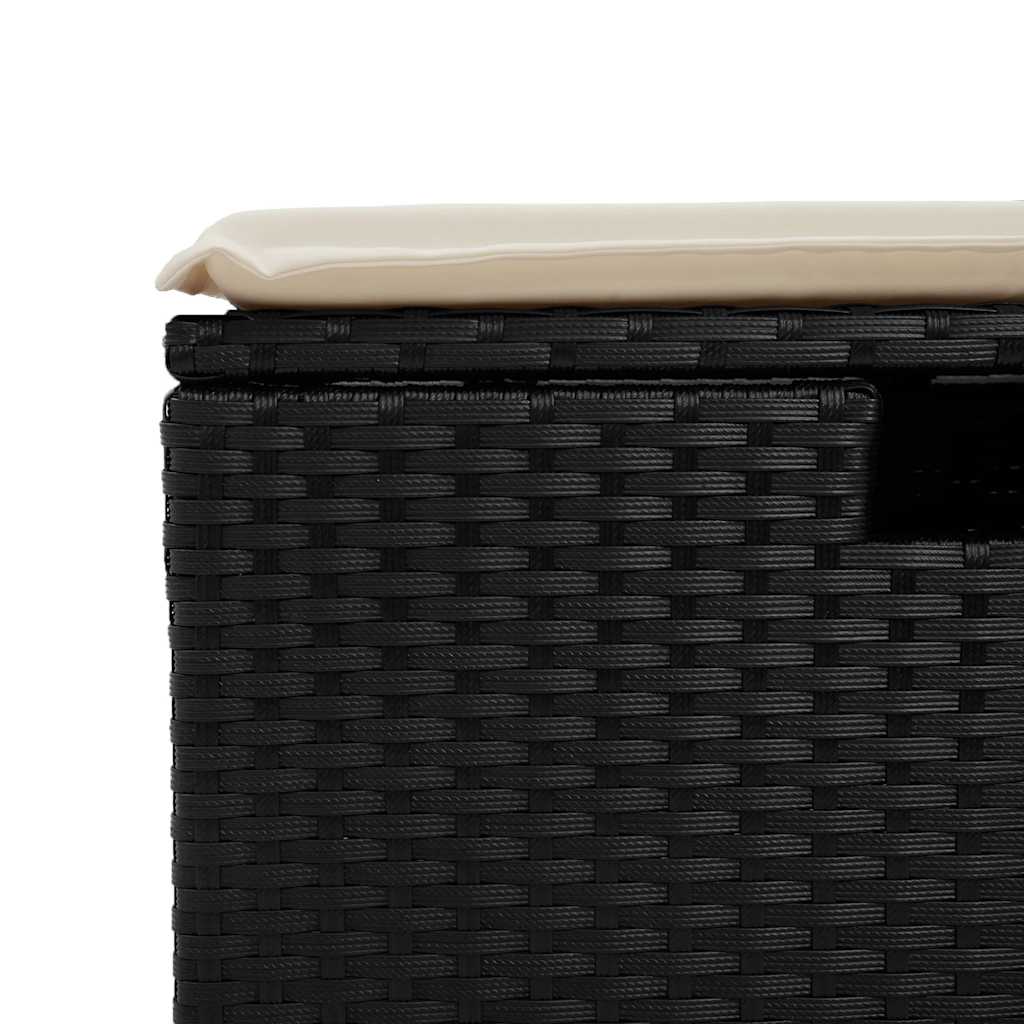 Set Divani da Giardino 5 pz con Cuscini in Polyrattan Nero | homemem39