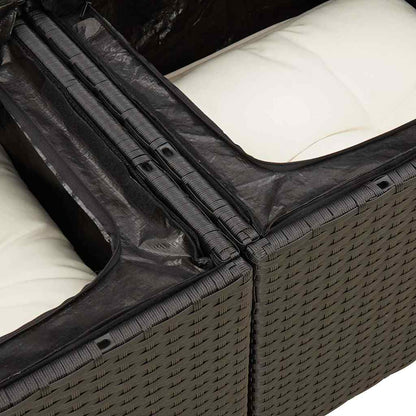 Set Divani da Giardino 5 pz con Cuscini in Polyrattan Nero | homemem39