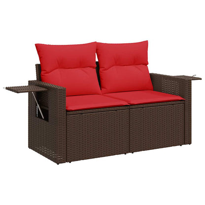 Set Divano da Giardino 6 pz con Cuscini Marrone in Polyrattan - homemem39