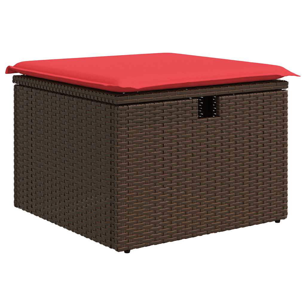 Set Divano da Giardino 6 pz con Cuscini Marrone in Polyrattan - homemem39
