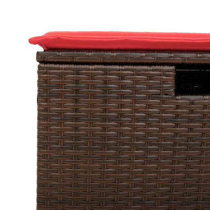 Set Divani da Giardino 8 pz con Cuscini Marrone in Polyrattan