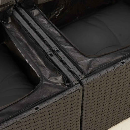 Set Divano da Giardino 6 pz con Cuscini Nero in Polyrattan | homemem39
