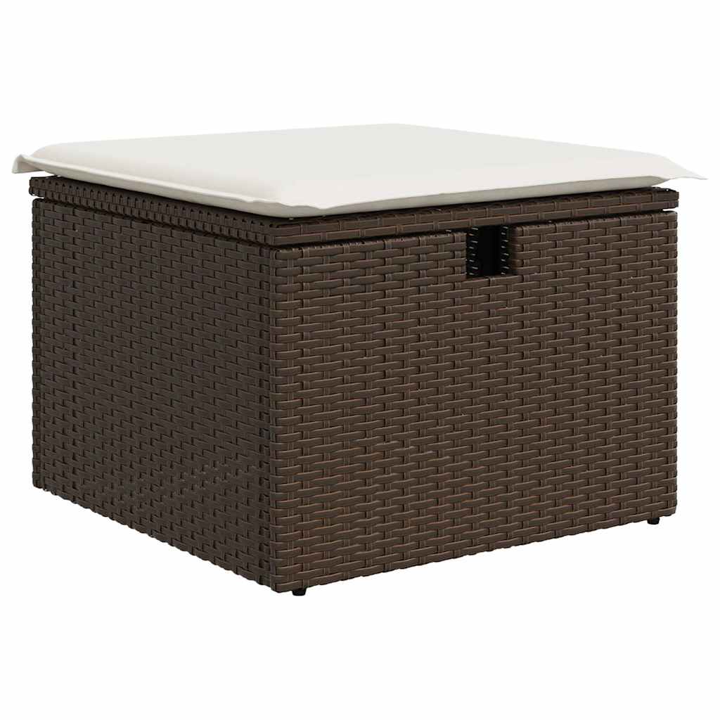 Set Divani da Giardino 9pz con Cuscini Marrone in Polyrattan - homemem39