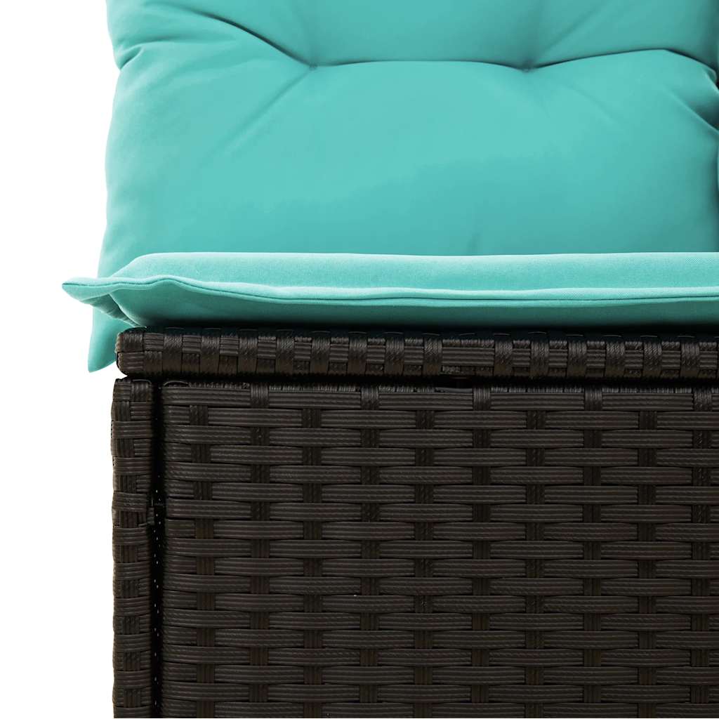 Set Divani da Giardino 4 pz con Cuscini Nero in Polyrattan