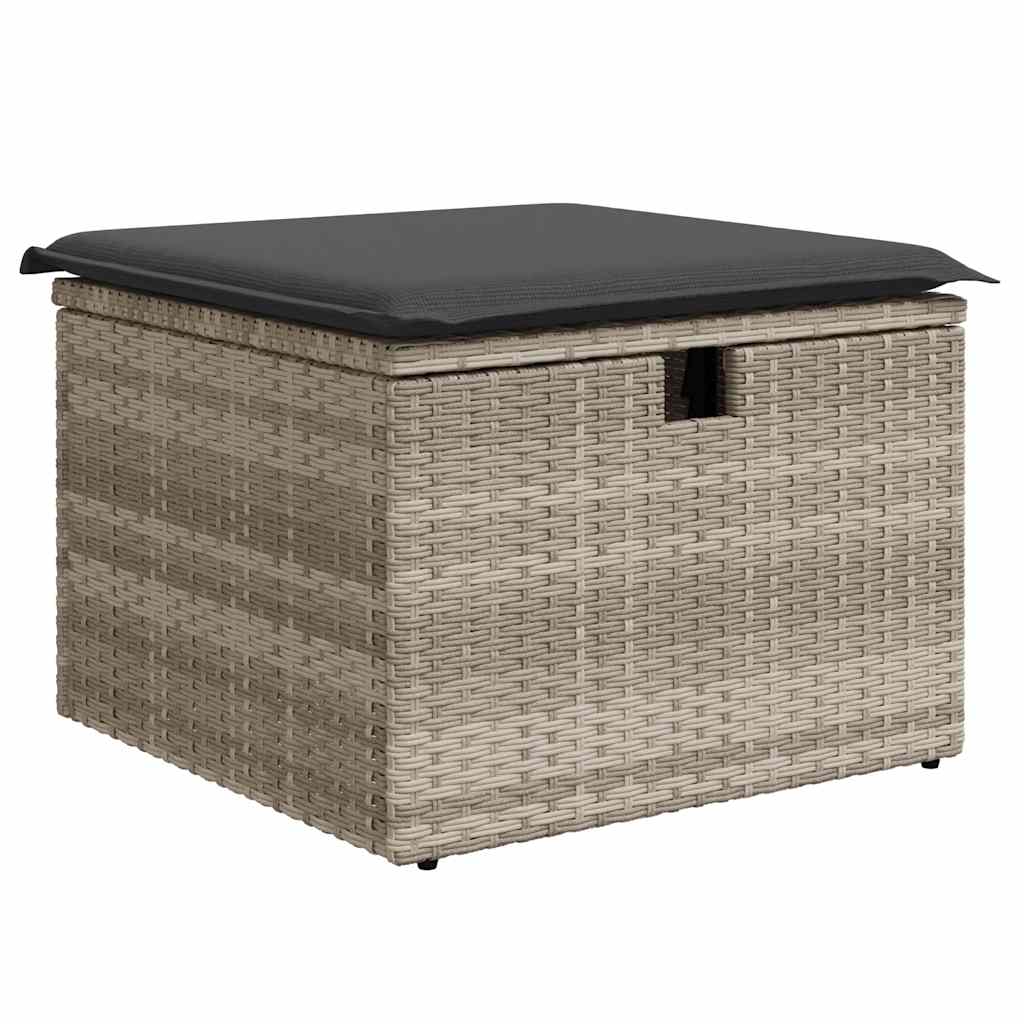 Set Divano da Giardino 4pz con Cuscini Grigio Chiaro Polyrattan - homemem39