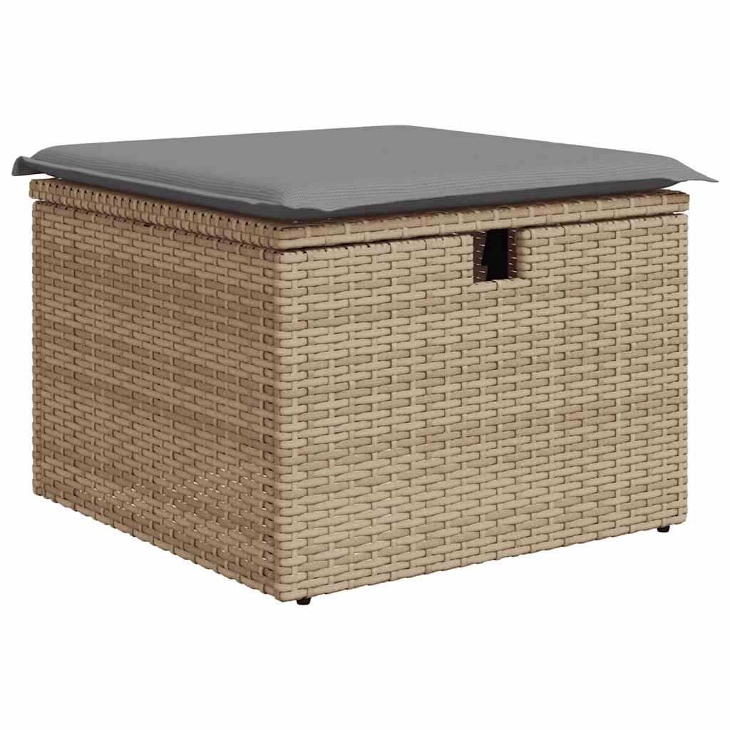 Set Divano da Giardino 5 pz con Cuscini Beige in Polyrattan - homemem39