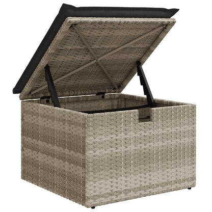 Set Divano da Giardino 5pz con Cuscini Grigio Chiaro Polyrattan - homemem39