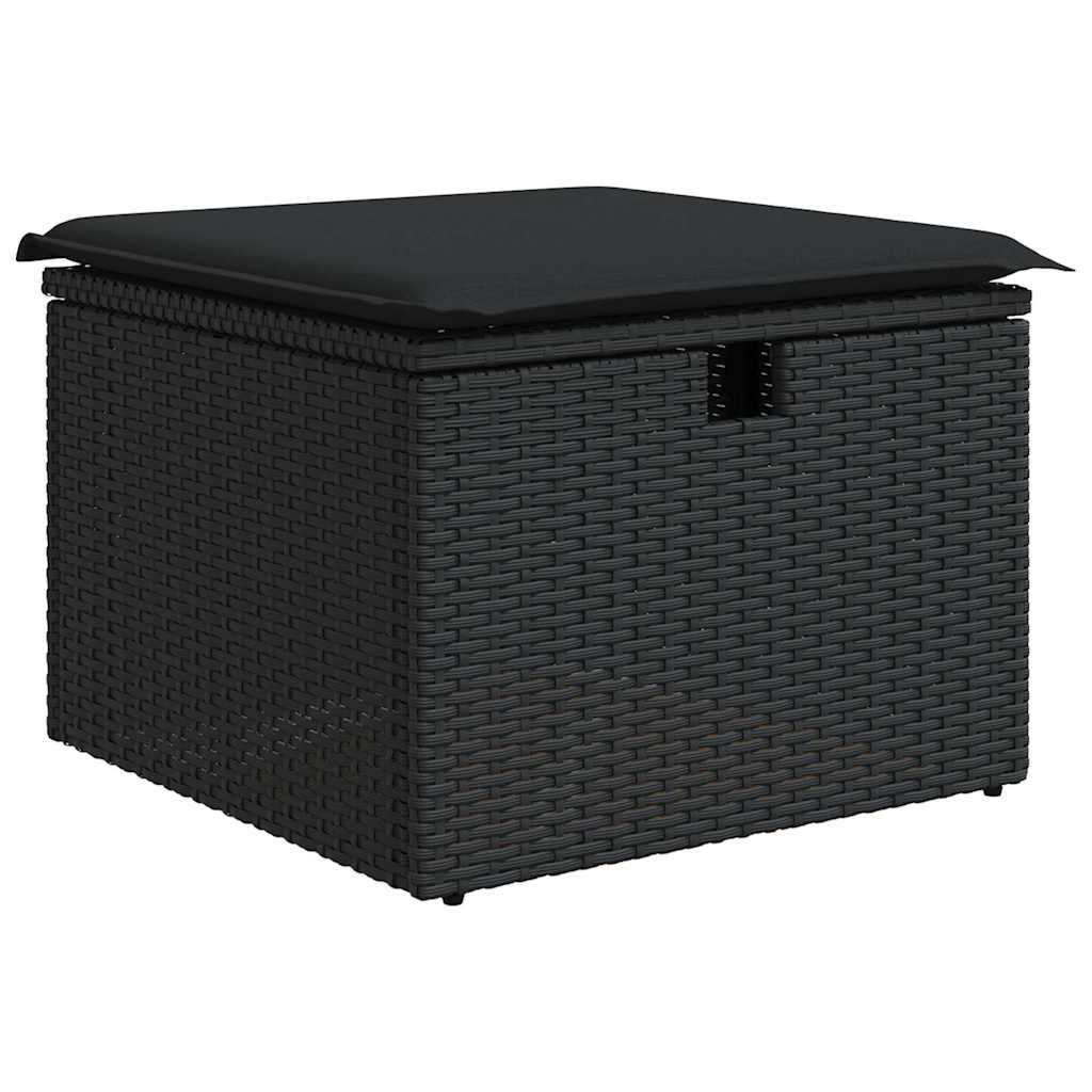 Set Divano da Giardino 6 pz con Cuscini Nero in Polyrattan | homemem39