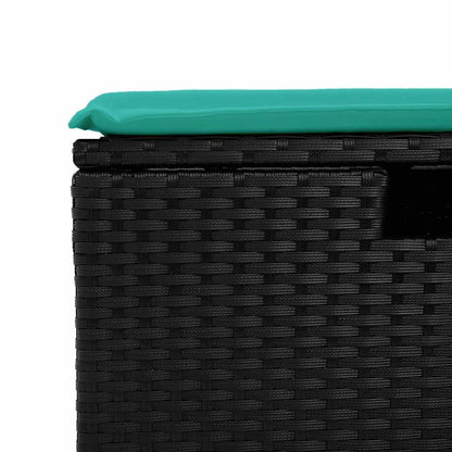 Set Divani da Giardino con Cuscini 8 pz Nero in Polyrattan