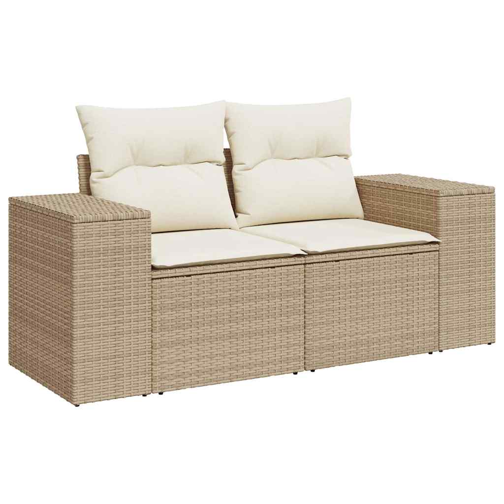 Set Divano da Giardino 8 pz con Cuscini Beige in Polyrattan | homemem39