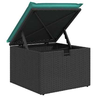 Set Divano da Giardino 6 pz con Cuscini Nero in Polyrattan | homemem39