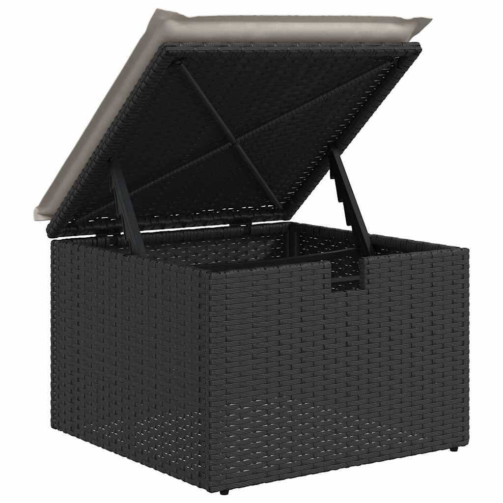 Set Divani da Giardino 9 pz con Cuscini Nero in Polyrattan | homemem39