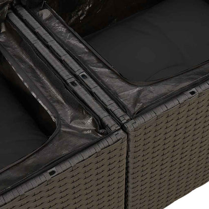 Set Divano da Giardino 6 pz con Cuscini Nero in Polyrattan | homemem39