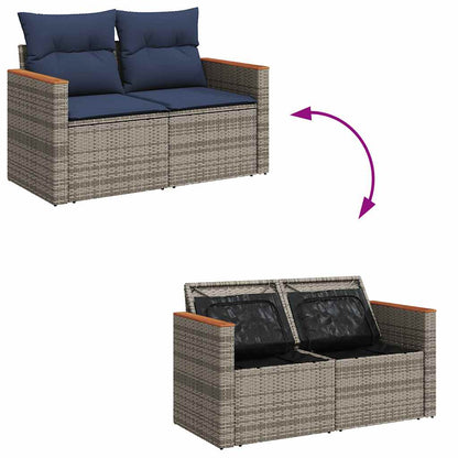 Set Divano da Giardino 6 pz con Cuscini Grigio in Polyrattan | homemem39