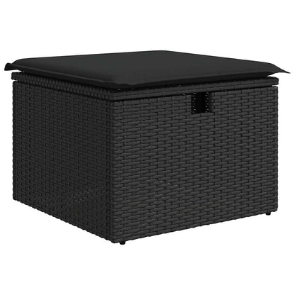 Set Divani da Giardino con Cuscini 7pz Nero Polyrattan | homemem39
