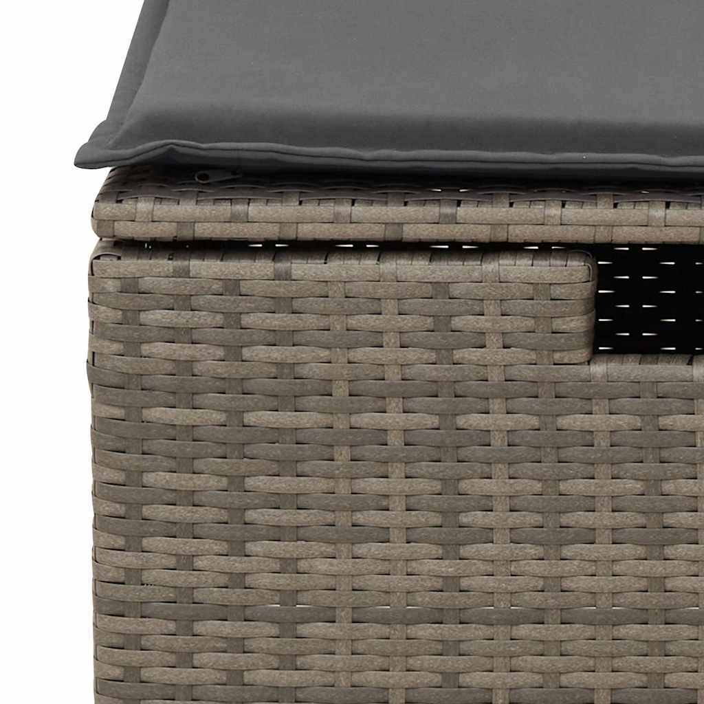 Set Divano da Giardino 8 pz con Cuscini Grigio in Polyrattan