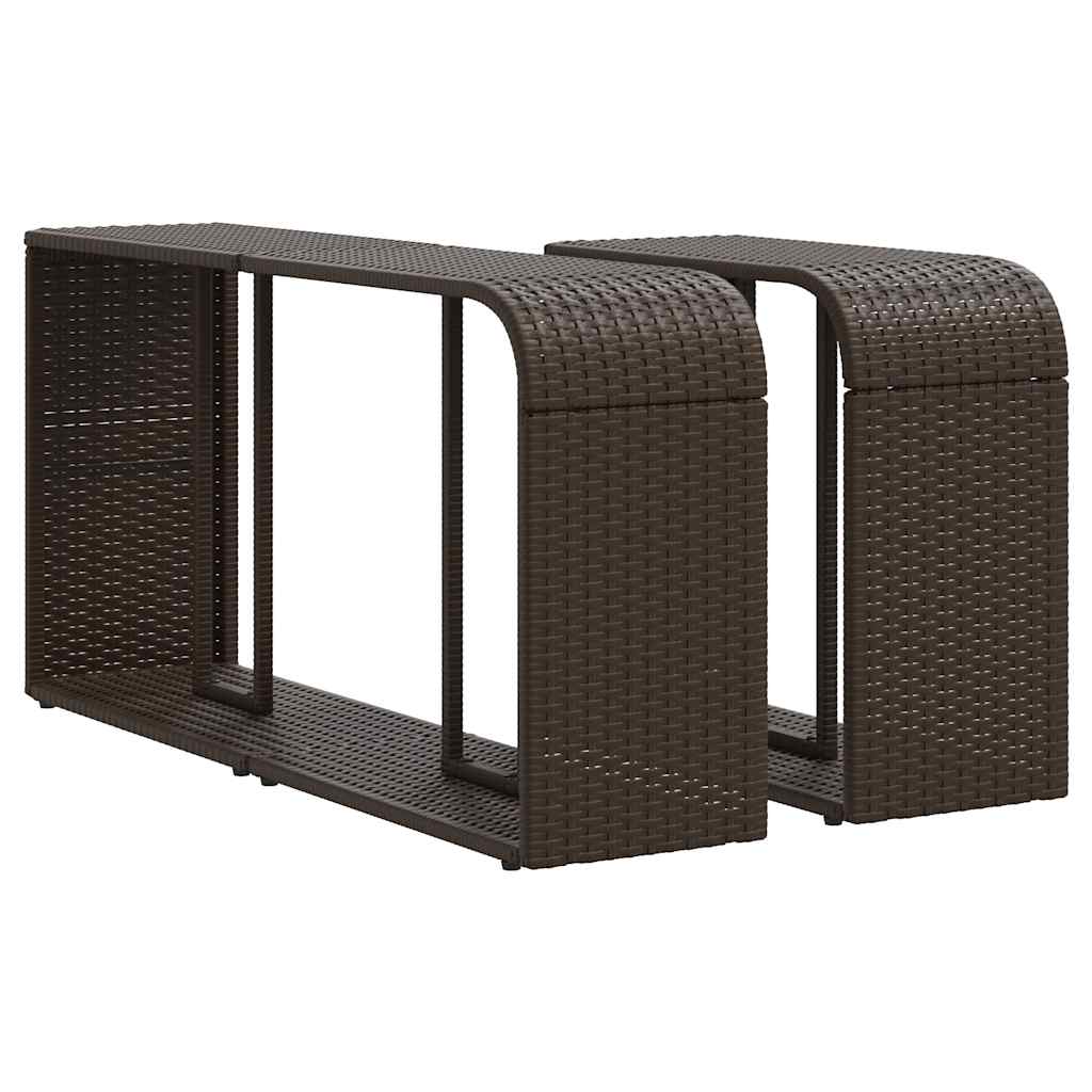 Set Divani da Giardino 10pz con Cuscini in Polyrattan Marrone | homemem39