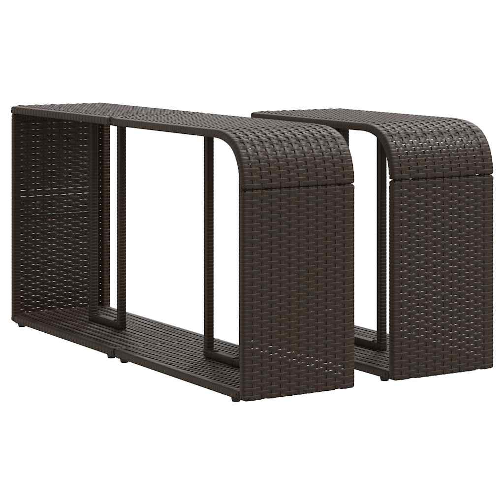 Set Divani da Giardino 11 pz con Cuscini Polyrattan Marrone | homemem39