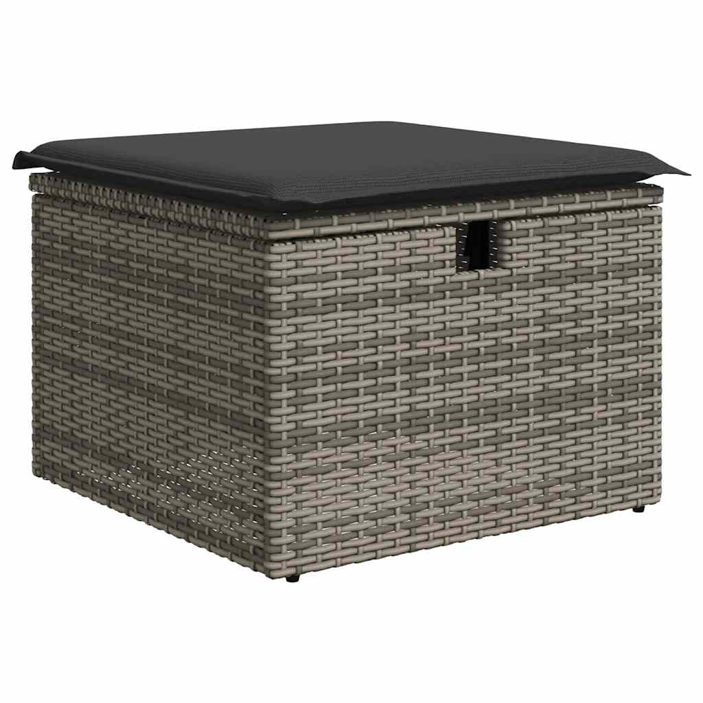 Set Divani da Giardino 11 pz con Cuscini in Polyrattan Grigio | homemem39