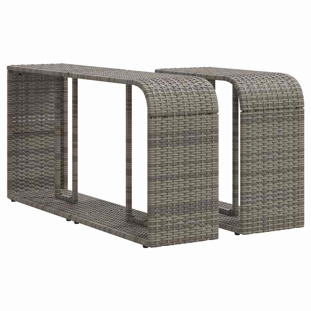 Set Divani da Giardino 11 pz con Cuscini in Polyrattan Grigio | homemem39