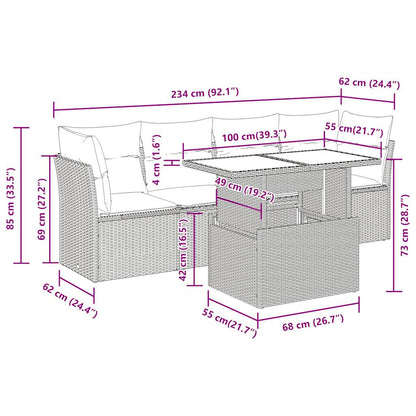 Set Divani da Giardino 5 pz con Cuscini in Polyrattan Nero | homemem39