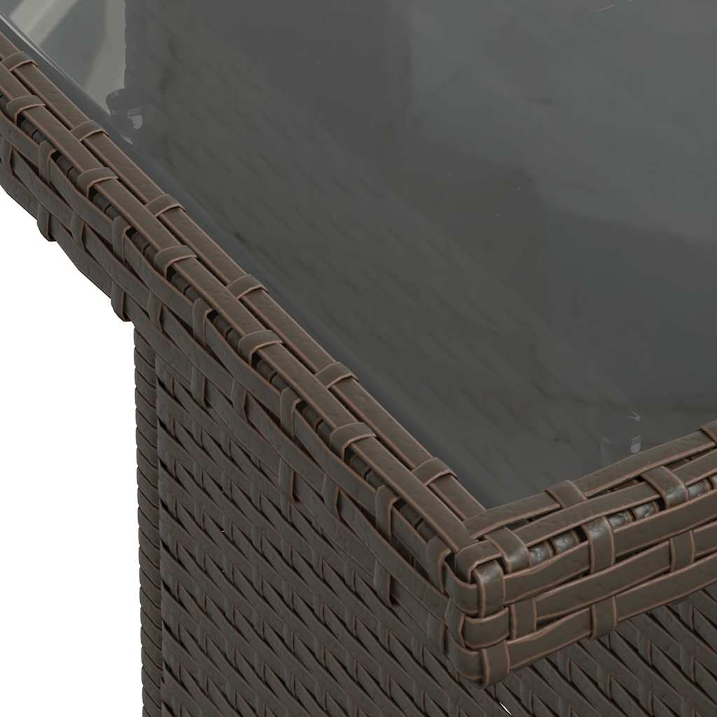 Set Divani Giardino 7 pz con Cuscini Marrone Polyrattan Acacia - homemem39