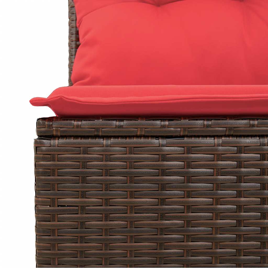 Set Divani Giardino 7 pz con Cuscini Marrone Polyrattan Acacia - homemem39