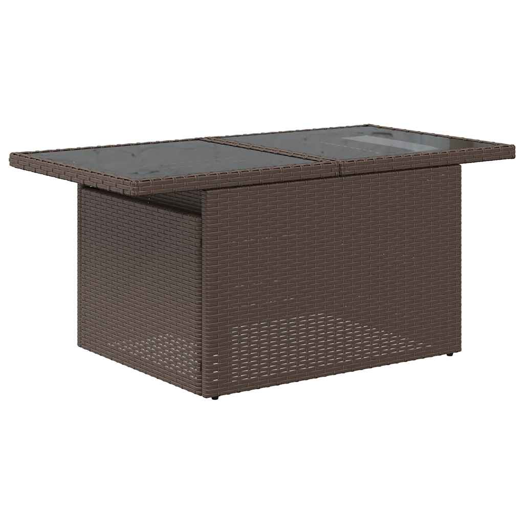 Set Divani Giardino 9 pz con Cuscini Marrone Polyrattan Acacia - homemem39