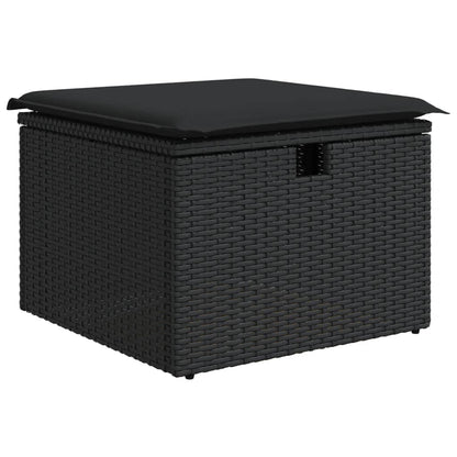 Set Divano da Giardino 6 pz con Cuscini Nero in Polyrattan | homemem39