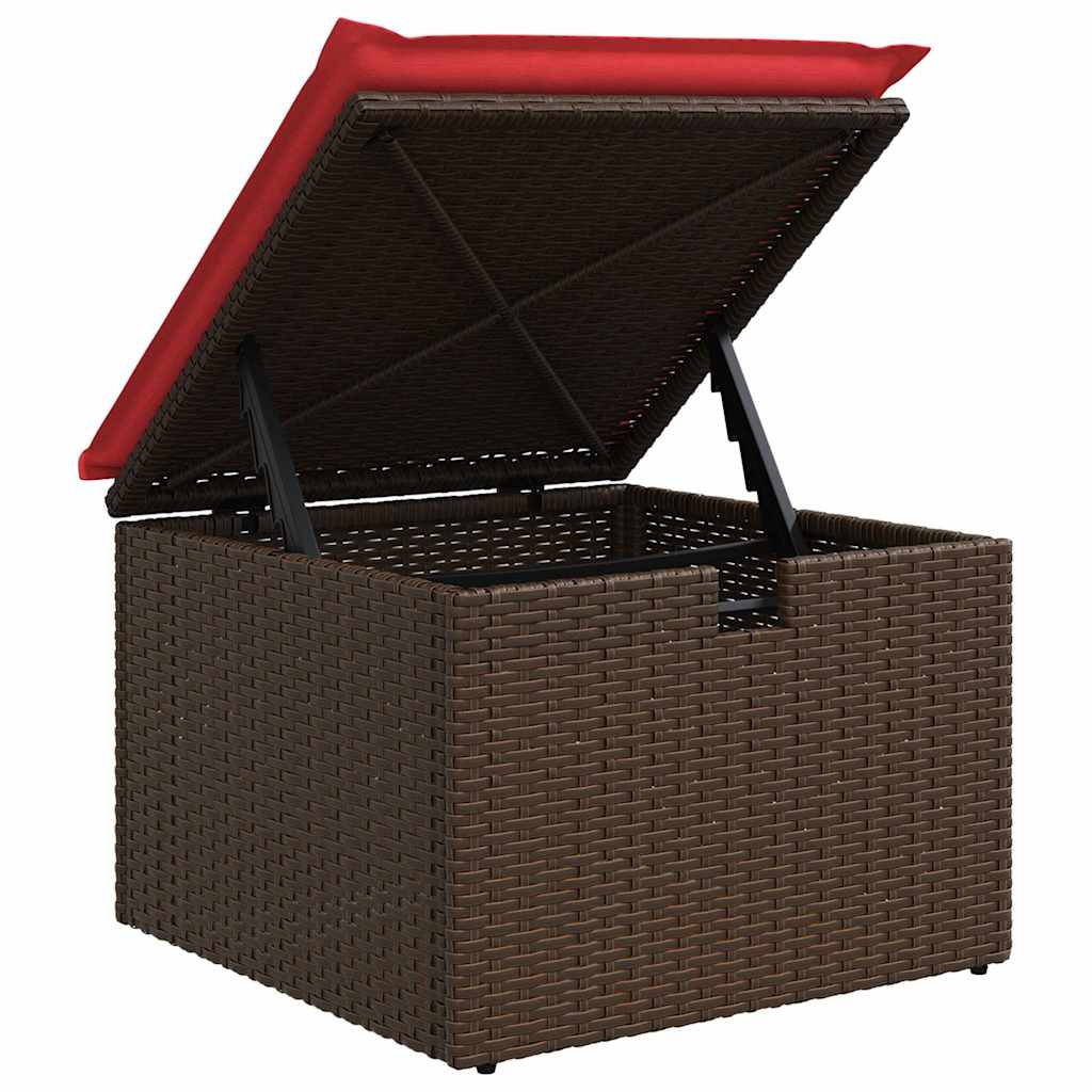 Set Divani Giardino 8 pz con Cuscini Marrone Polyrattan Acacia